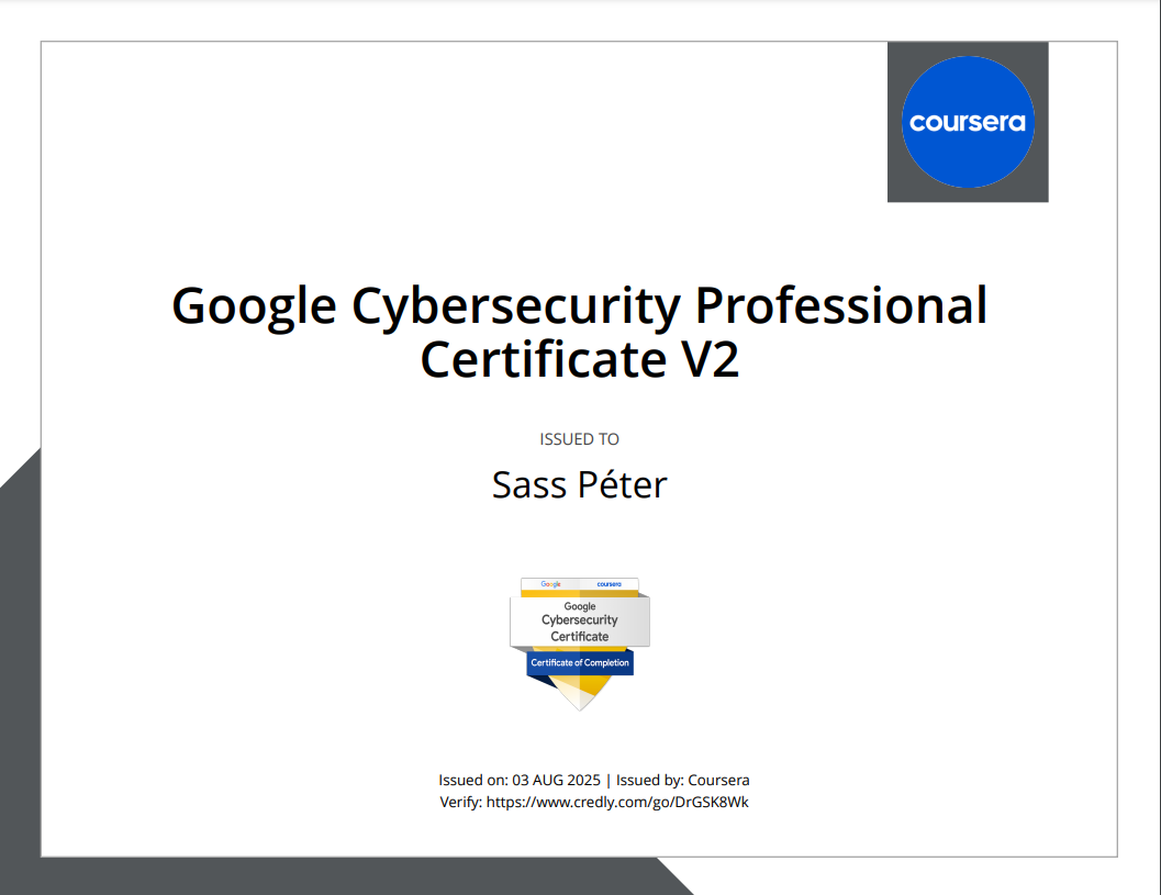 Google Cybersecurity Professional Certificate